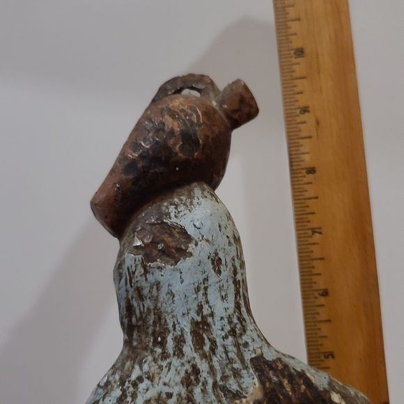 Vintage Hand Carved Wood Figure Lady Woman with Water Jars Jugs Folk Art - Picture 6 of 8